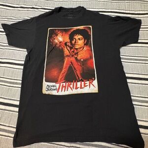 Michael Jackson Thriller Graphic T-Shirt Men's‎ L Licensed Zombie Red Jacket